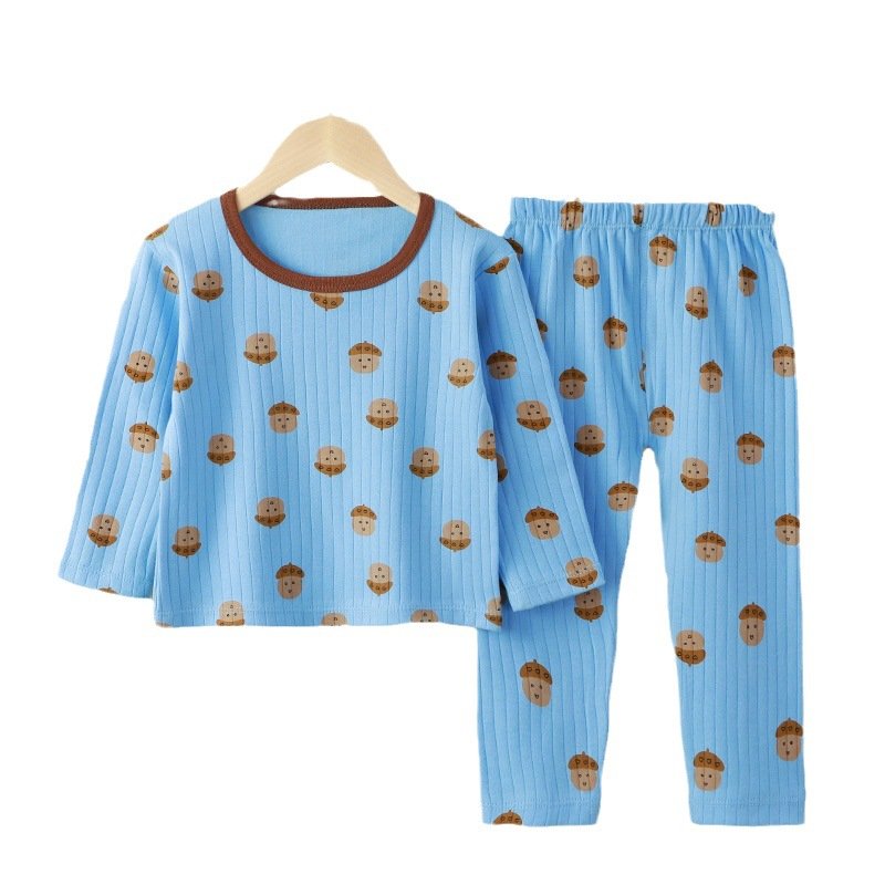 New Children's Home Furnishings Pure Cotton Baby Pajamas Long Sleeve Set