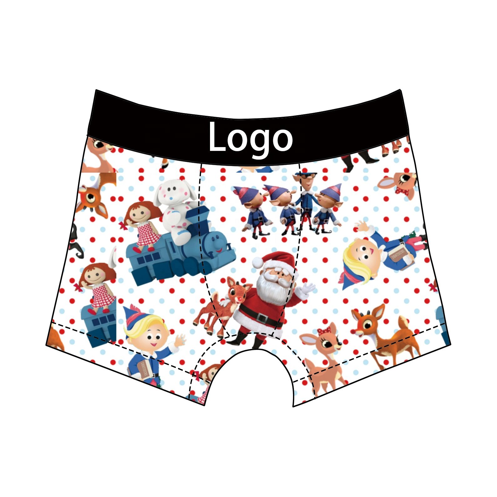 DH ODM Boutique wholesale custom logo toddler children christmas bamboo boxers kids underwear boys