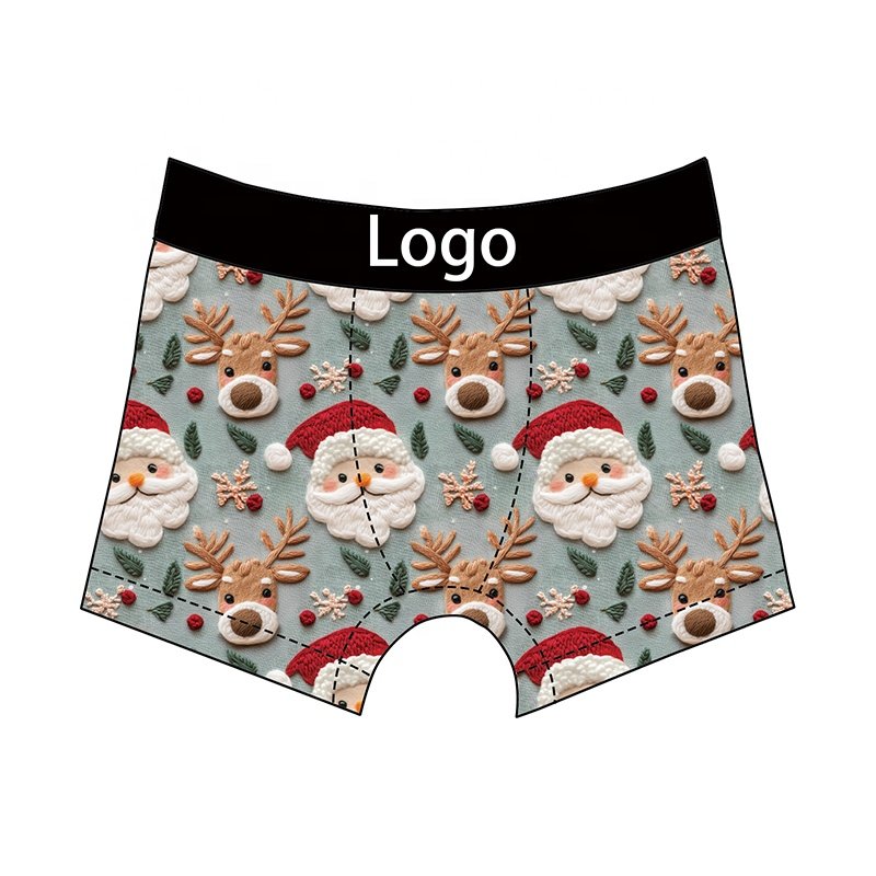 DH ODM Boutique wholesale custom logo toddler children christmas bamboo boxers kids underwear boys