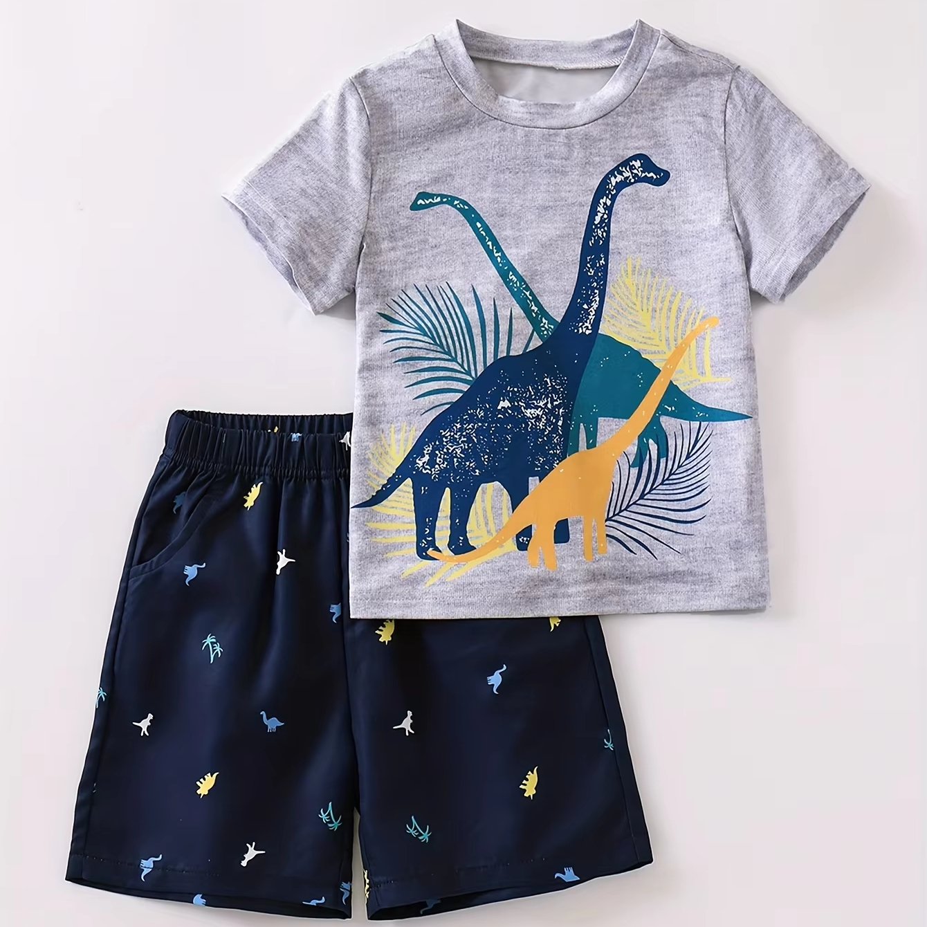 Wholesale Summer Children Cartoon Printed Outfit Kids Clothing Boys Two Pieces Shorts Set Boy Clothes Sets 3-4Years