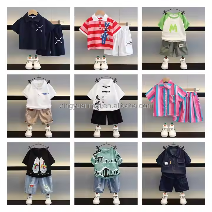 Toddler Clothing Sets New Summer Baby Boys Fashion Suit Casual Cotton Sets Children's Clothing Boys Shorts And T Shirt Sets