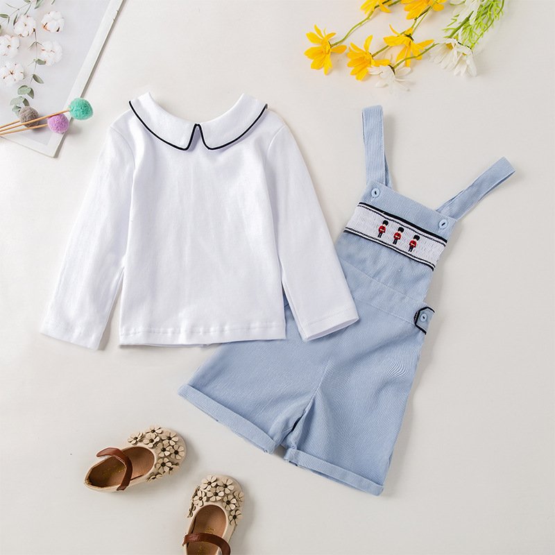 2024 Fashion Gentleman Baby Boy Clothing Romper Two Pieces Baby Casual Outfit Embroidery Kids Clothes Baby Boy Clothing Set