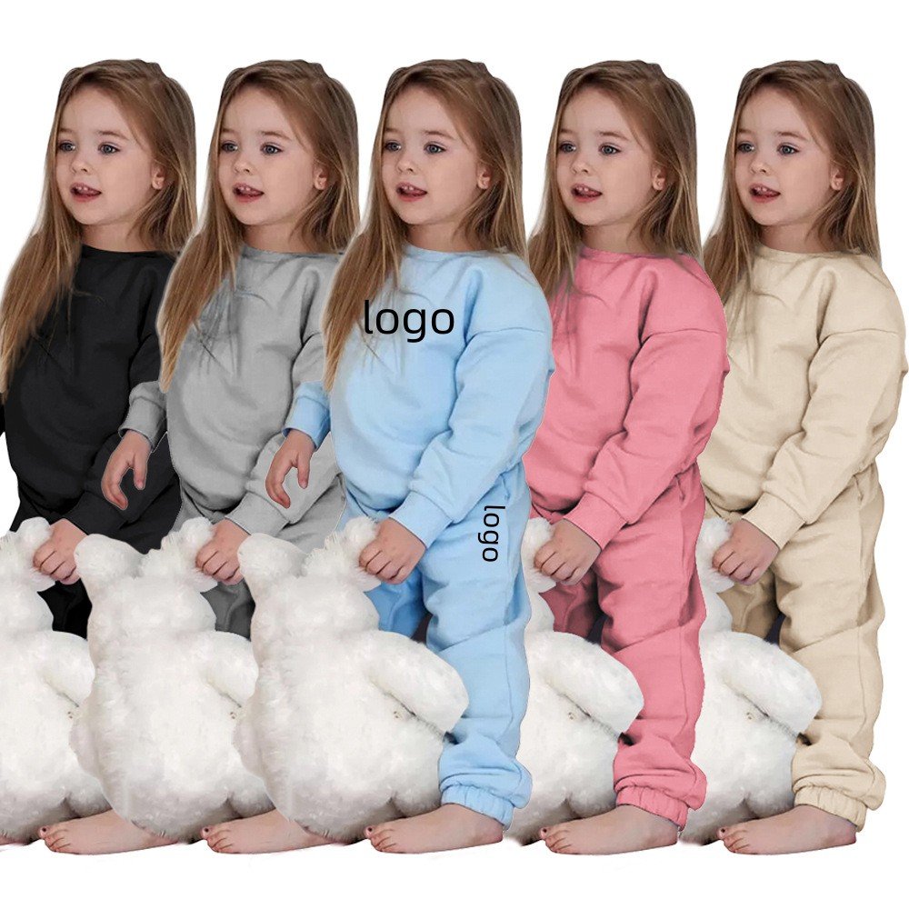 Winter Thicken Baby Clothing Sets Pure Cotton Sweatsuits Jogger Sweatpants Kids Crewneck Sweatshirt