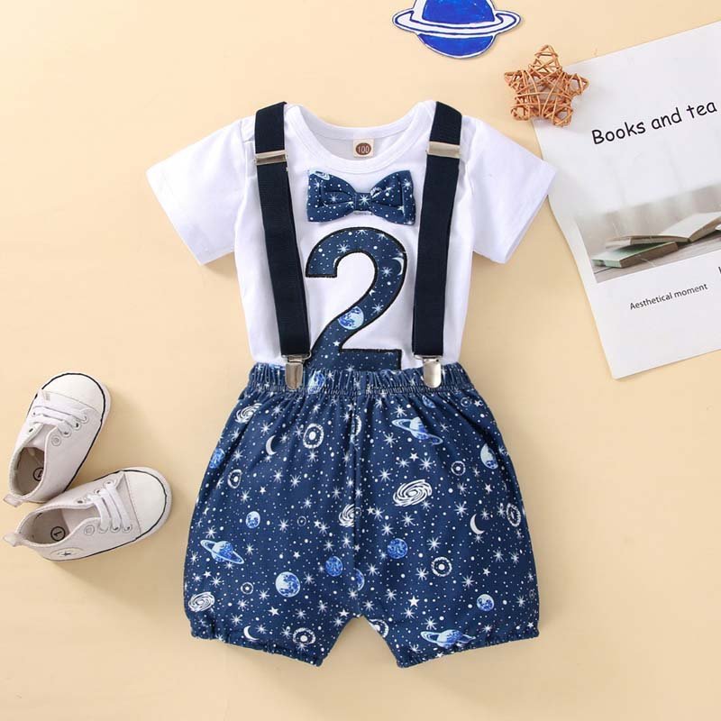 Infant Baby Boy 1st First Birthday Outfit Boys Birthday Sets BBOF-009
