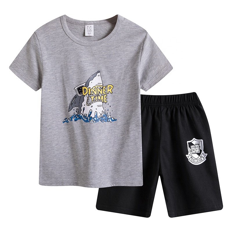 Hot Sell Cheap Baby Kid Breathable Plain Short Sleeve SETS Cotton Children Soft GIRLS T-Shirt Cartoon Cute Kid Clothing TOPS Set
