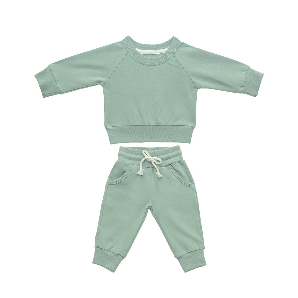 OEM Cotton Teen Boy Clothes Long Jersey Set Sweat Shirt and Pant Set 2pic Baby Tracksuits Matching Kids Clothing Sweat Suit