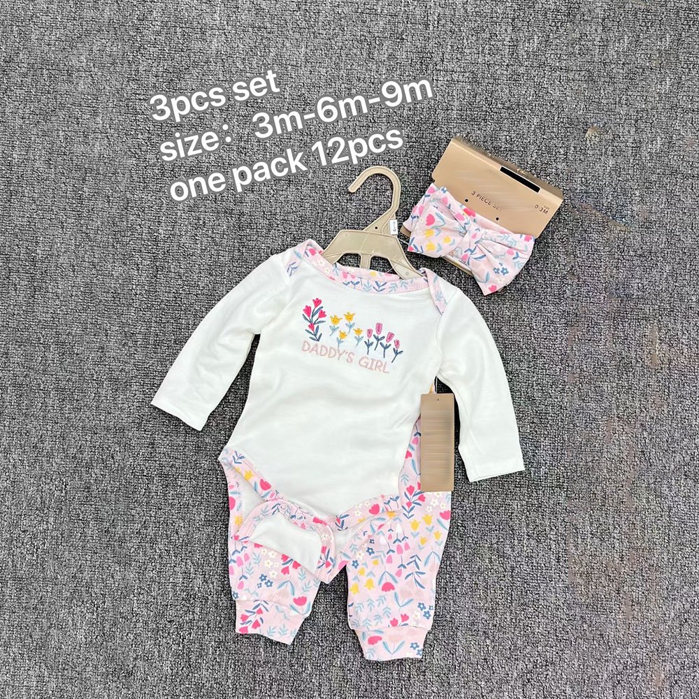 Infant Newborn Baby Jumpsuit Pants Hairband 3pcs Clothing Set Summer Beach Knitted Baby Girl Onesie