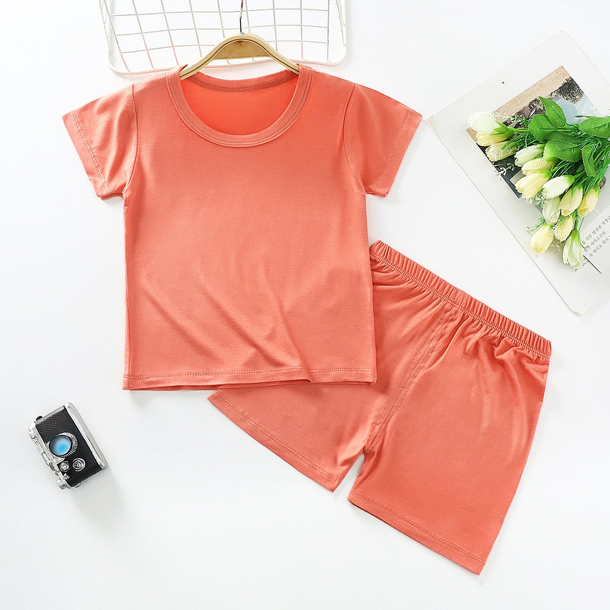 Wholesale Summer Boys Boutique Outfits 2 PCS Toddler Girls Blank T Shirt Shorts Baby Clothing Set for Kids