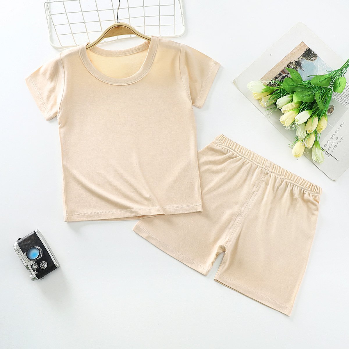 Wholesale Summer Boys Boutique Outfits 2 PCS Toddler Girls Blank T Shirt Shorts Baby Clothing Set for Kids