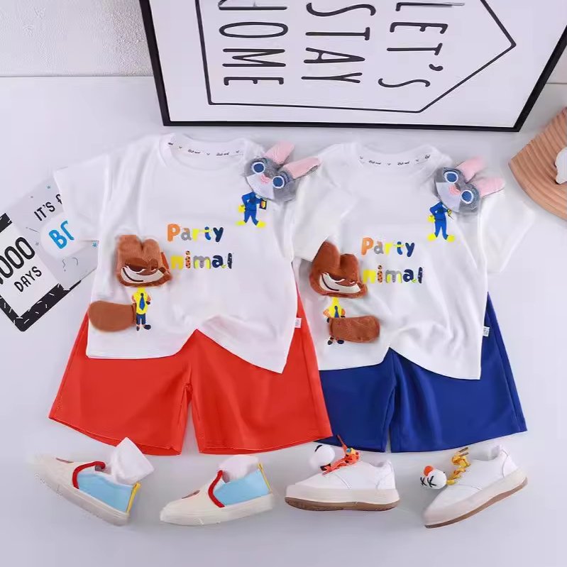 New children's cartoon pattern stylish two-piece suit