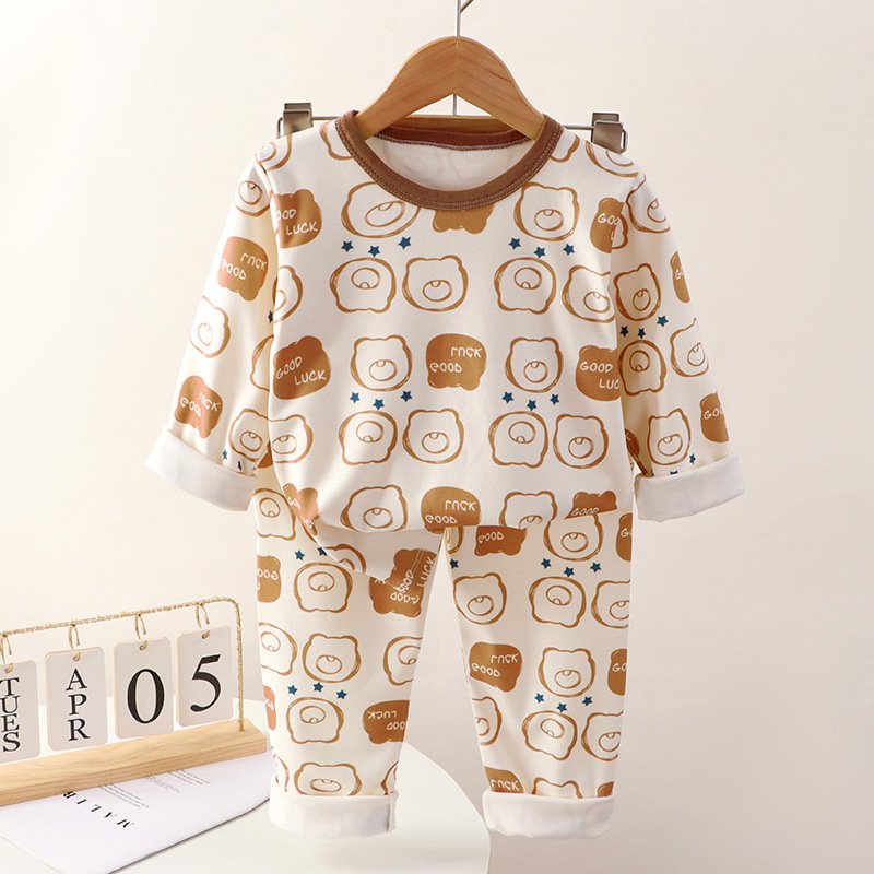 Baby set new cartoon warm long Johns baby underwear set for autumn and winter