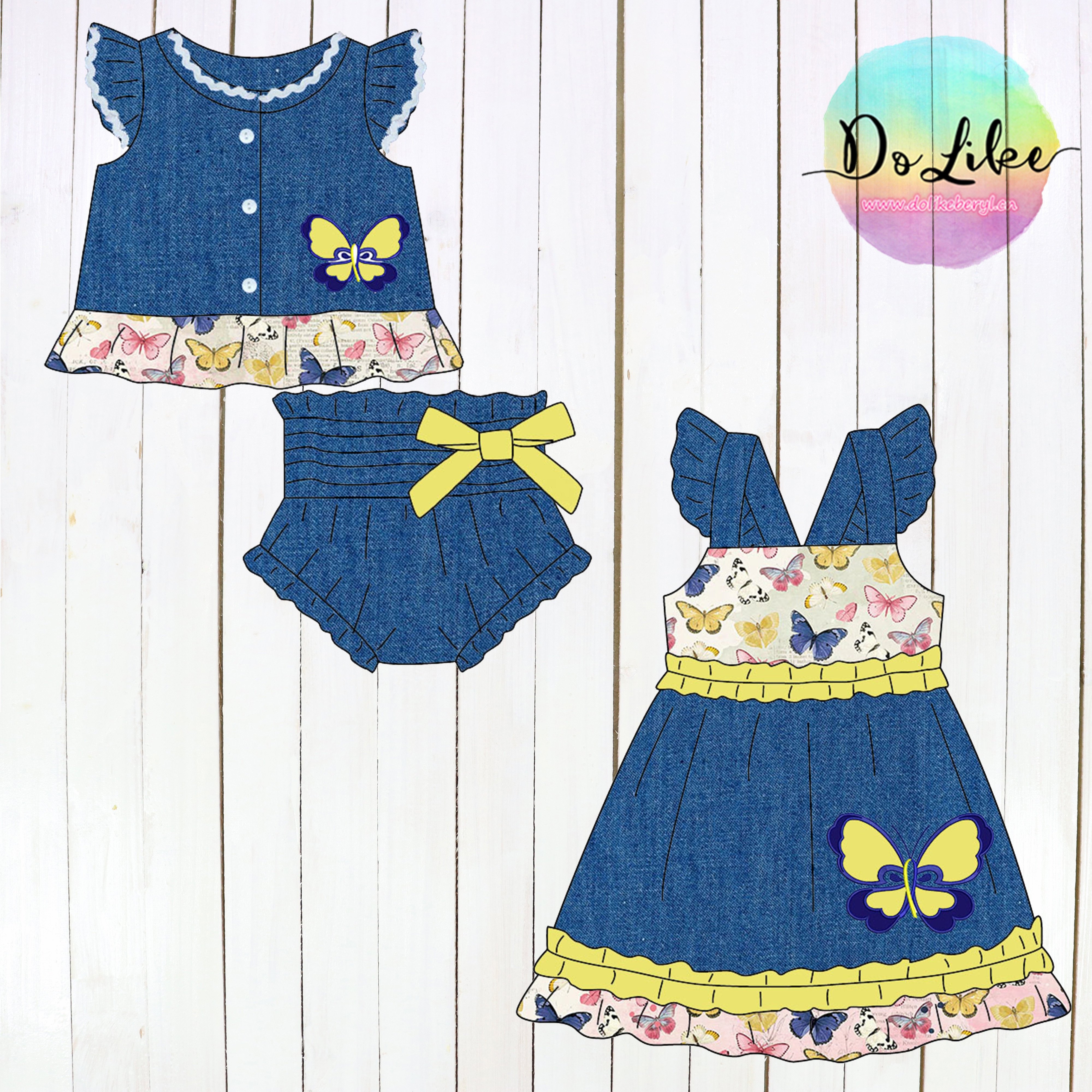 Denim fabric baby clothing sets 4pcs set matched newborn baby clothes boys leopard clothing sets