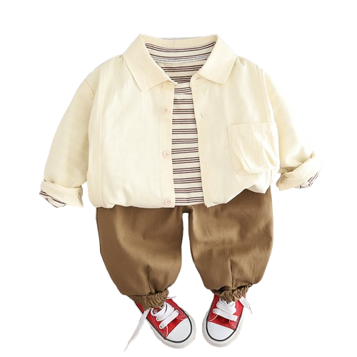 2024 Spring Autumn High Quality children Clothes Suit Long Sleeve T Shirt Coat Trousers 3Pcs Baby clothing Sets