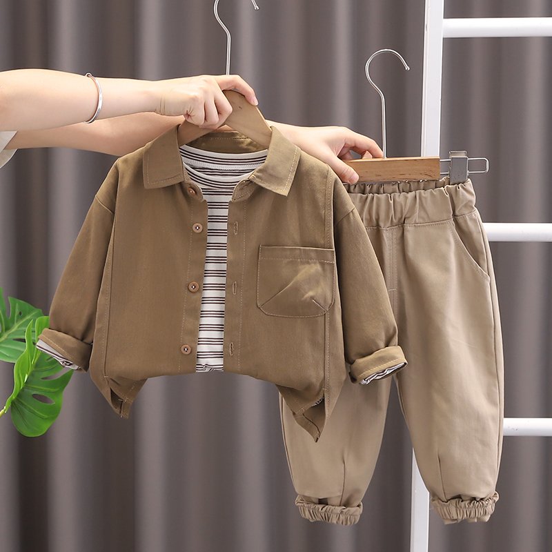 2024 Spring Autumn High Quality children Clothes Suit Long Sleeve T Shirt Coat Trousers 3Pcs Baby clothing Sets