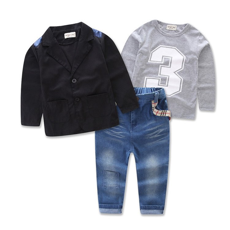 New boy gentleman coat pants suit boy clothing set
