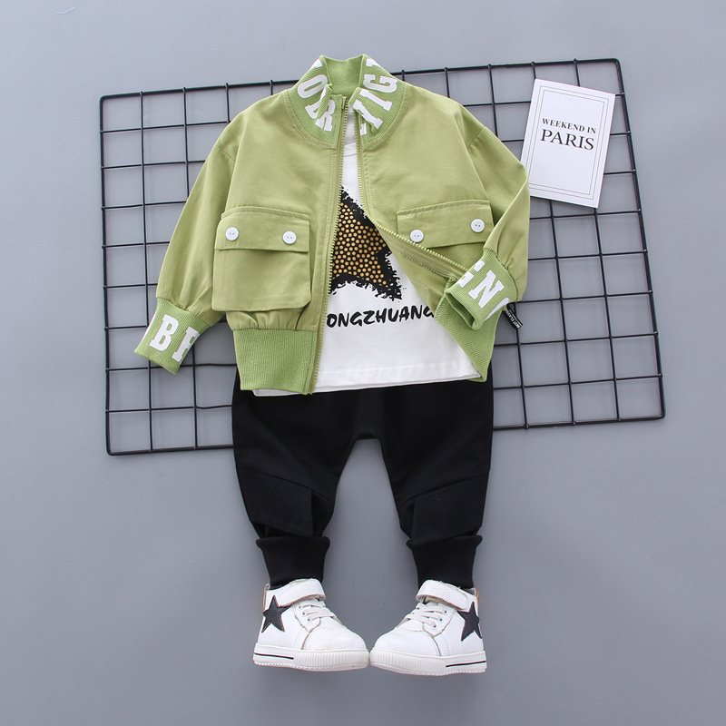 Fashion letter 3pcs autumn set baby toddler clothing clothes for boy