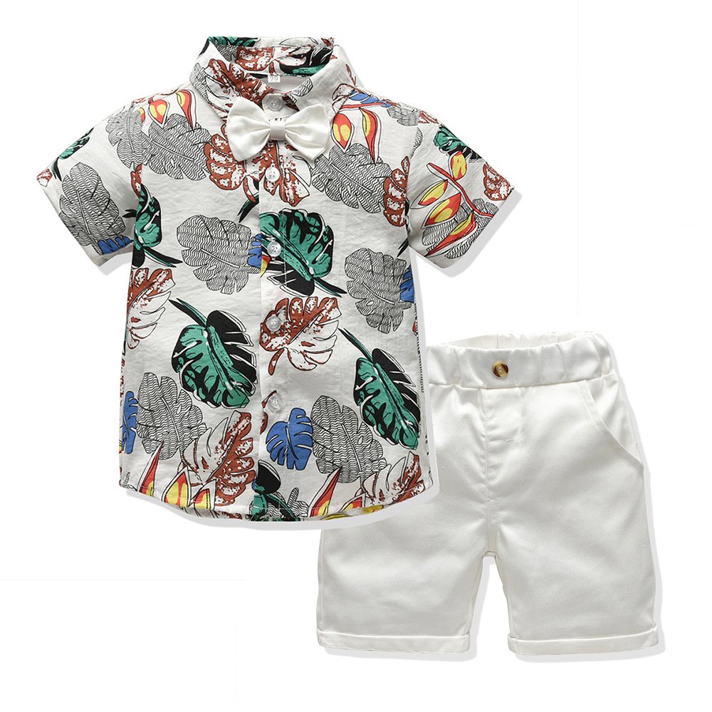 High Quality Short Sleeve Cartoon Children Summer Suit Kids Boy 2 Pieces Clothing Set