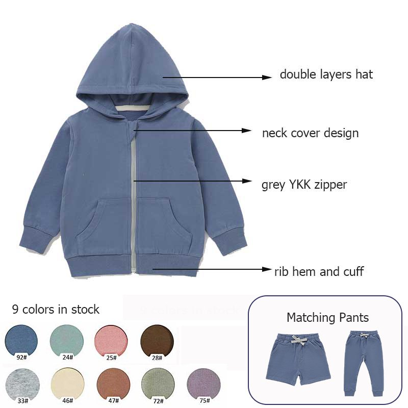 custom logo baby clothing baby boys and girls zipper hooded sweatshirt baby hoodies & sweatshirts