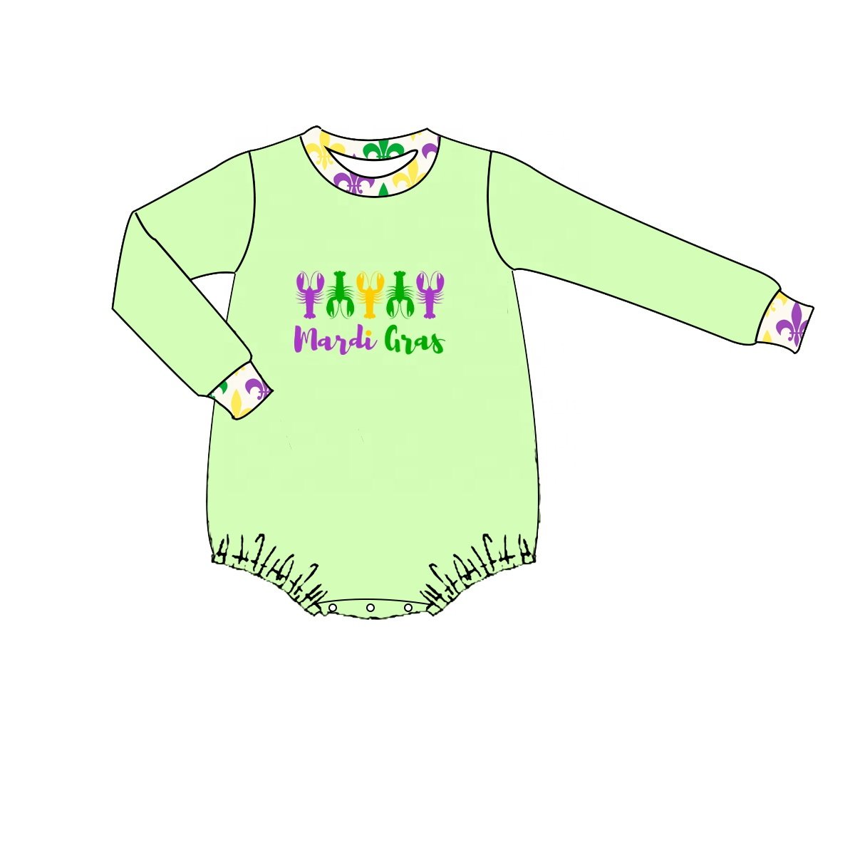 Puresun kids clothes wholesale mardi gras children clothing lobster embroidery boy clothing set with shorts