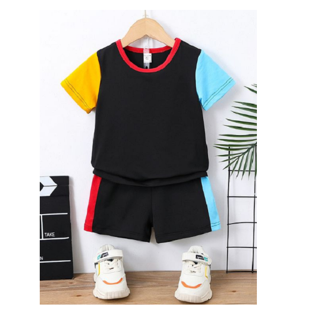 Best Quality Summer Boys Clothing Sets Short Sleeve Print T Shirt Mid Length Shorts Kids Tracksuit Children Boy Clothes From BD