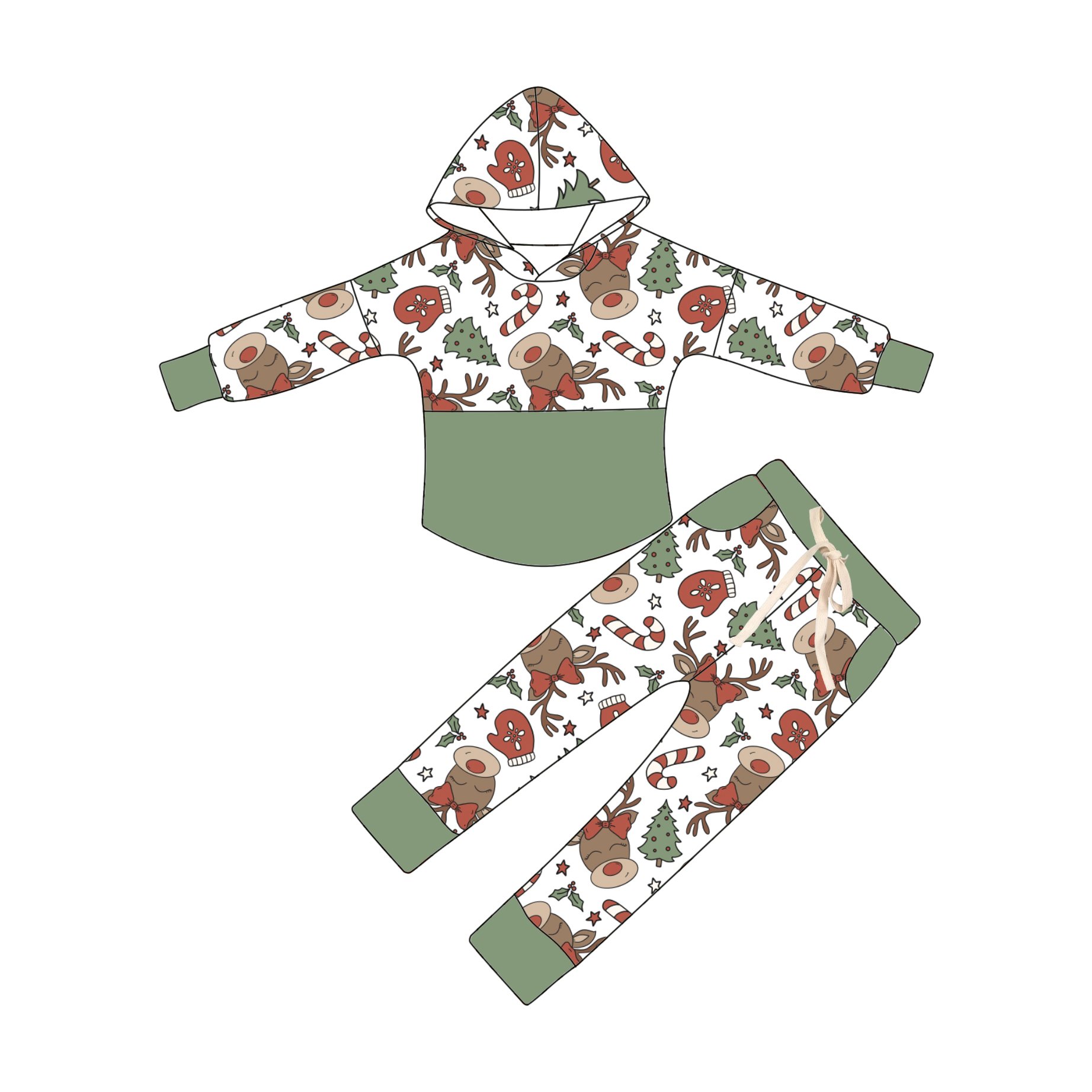 Customize Baby Bamboo outfit baby girls tracksuit set kids New Year's Eve girls clothing set