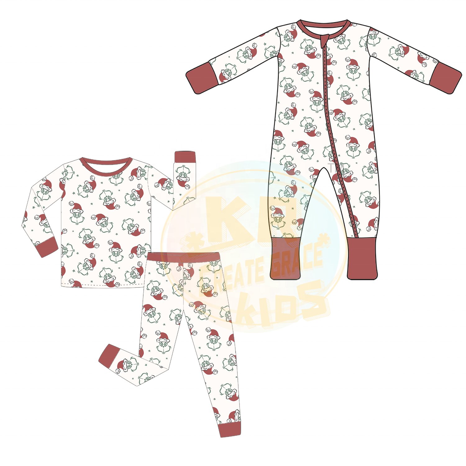 Custom Bamboo Romper Suit Children's Casual Kids Pajamas Cartoon Smile Print Kids Pajamas Bamboo For Boys