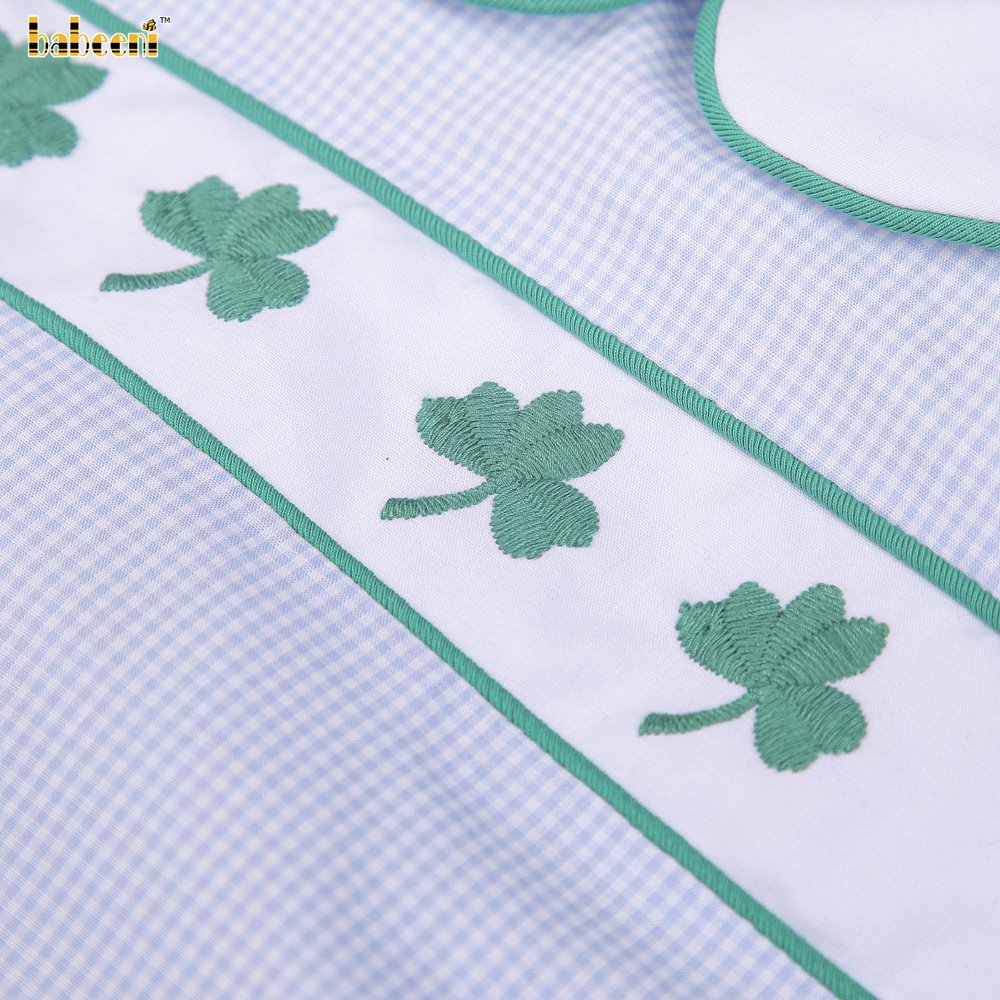 Lucky leaf hand smocked boy set clothing ODM OEM wholesale smocked children clothing set Boys clothing sets - BB2692