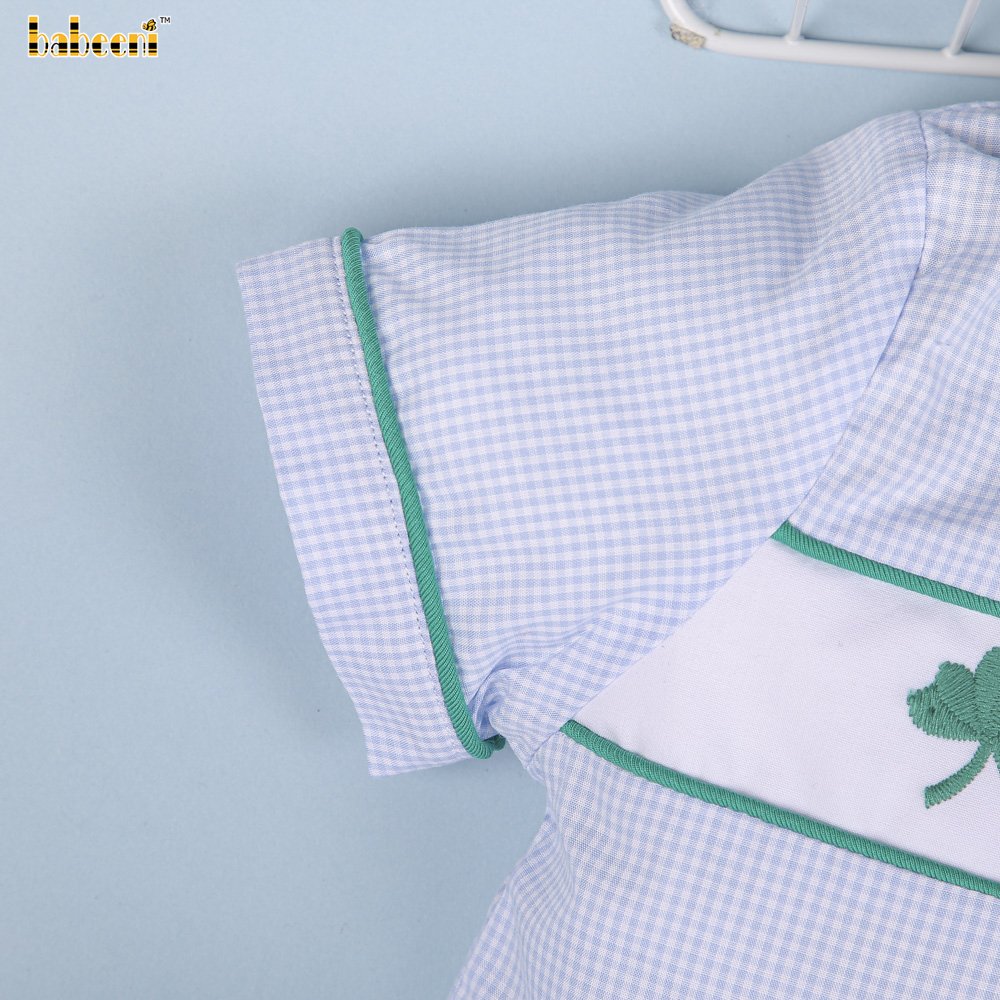 Lucky leaf hand smocked boy set clothing ODM OEM wholesale smocked children clothing set Boys clothing sets - BB2692