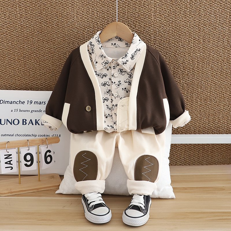Unisex Short Sleeve Baseball Jacket for Boys Letter Print Leisure Sports Suit for Spring Autumn for Motorcycle Activities