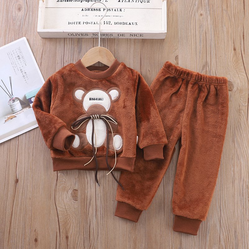 Clothing 2023 New Children's Clothes Baby Pajamas Girls Suit Winter Home Wear