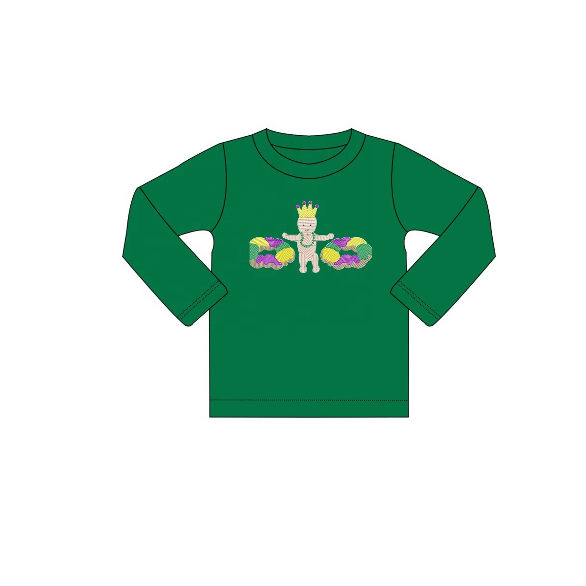 New Arrival Mardi Gras boy clothing sets knitted short sleeve children's wear gingham shorts set embroidery baby boutique outfit