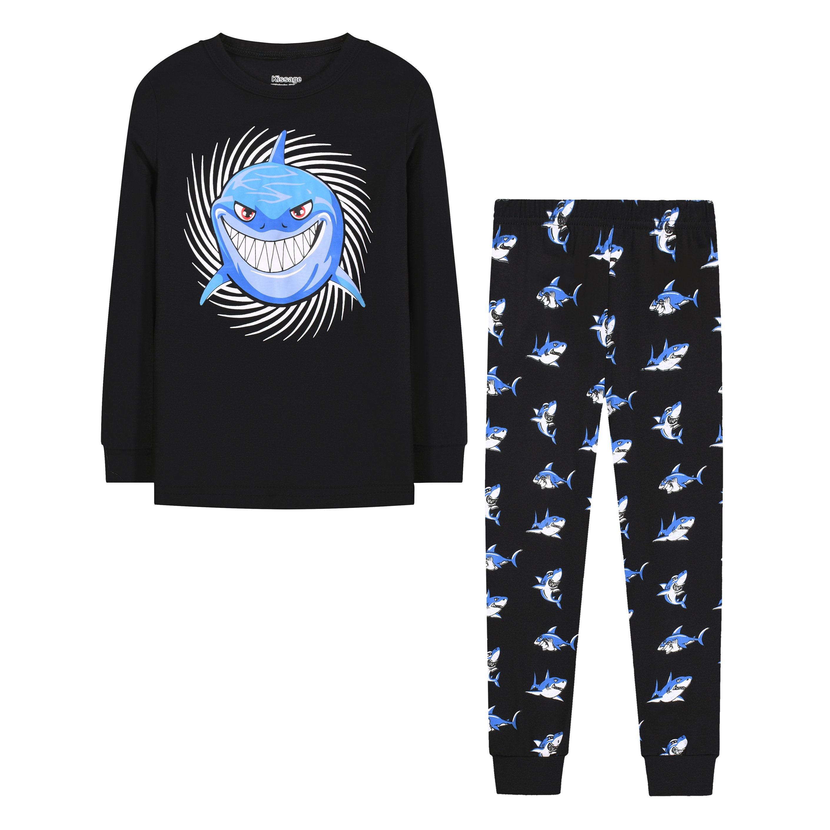 Spring And Autumn Children'S Pajamas Full Print Polyester Cartoon Long-Sleeved Boys Home Pajamas Set Night Sleepwear For Kids