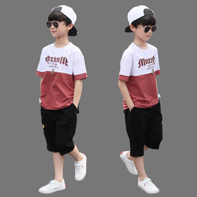 New Summer Boys Clothing Sets Children's Cotton T-shirt Short Sleeve Pants Two-Piece Set Kids Babies ages 6 7 8 9 10 11 12 years
