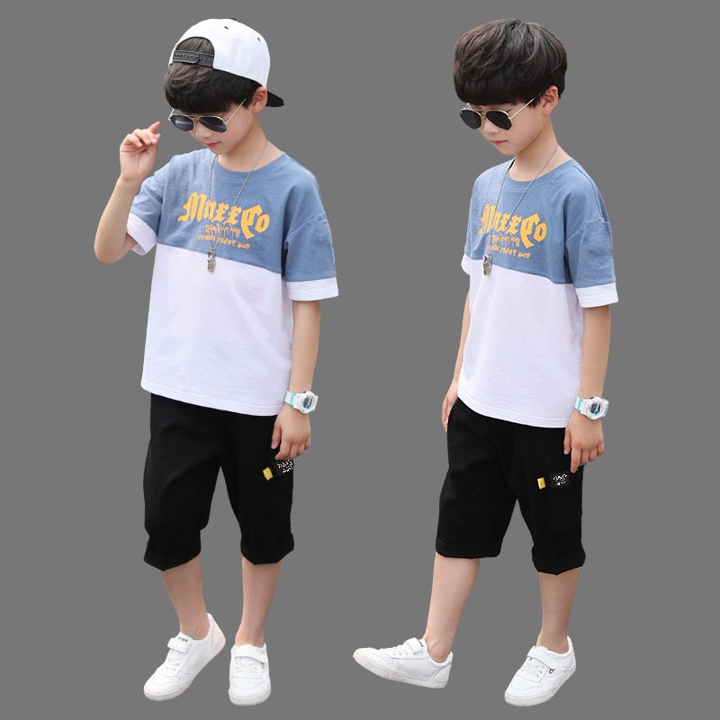 New Summer Boys Clothing Sets Children's Cotton T-shirt Short Sleeve Pants Two-Piece Set Kids Babies ages 6 7 8 9 10 11 12 years