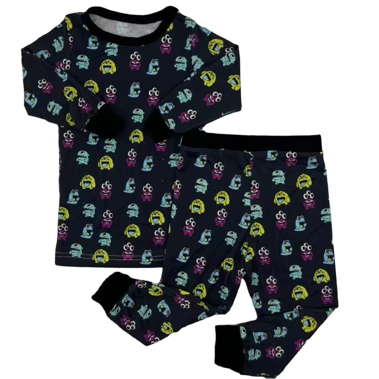 New Design Wholesale Customized Excavator Print Children Clothing Baby Pajamas Sets Fall Boy Outfits
