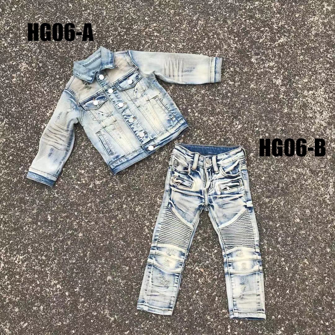 hip-hop jacket jeans3 piece set teenager clothes kids winter clothing High quality children's baseball suit boys and girls'