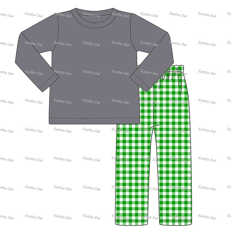 baby boys clothing sets spring boys shirts and pants sets cotton plaid custom kids clothes wholesale