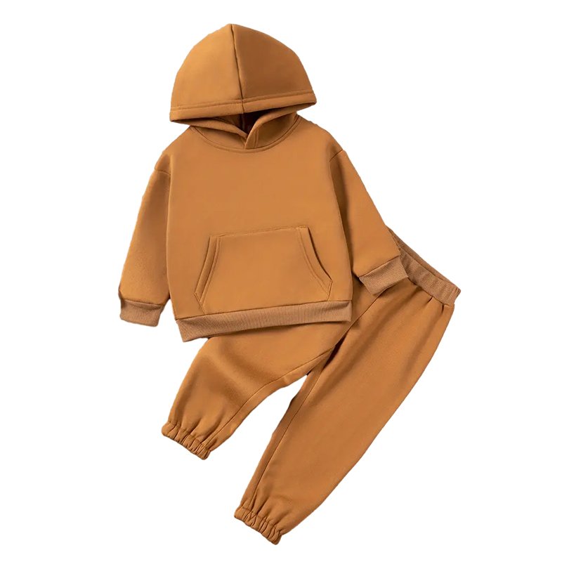 Bamboo cotton kids sweatpants and hoodie set boys clothing sets custom kids sweatsuits eco friendly fleece children's tracksuit