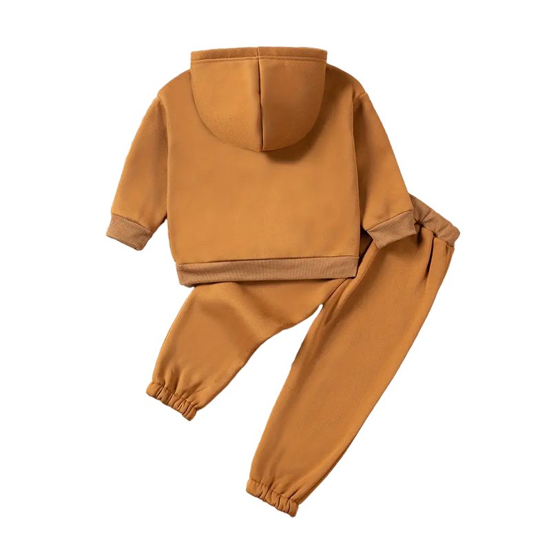 Bamboo cotton kids sweatpants and hoodie set boys clothing sets custom kids sweatsuits eco friendly fleece children's tracksuit