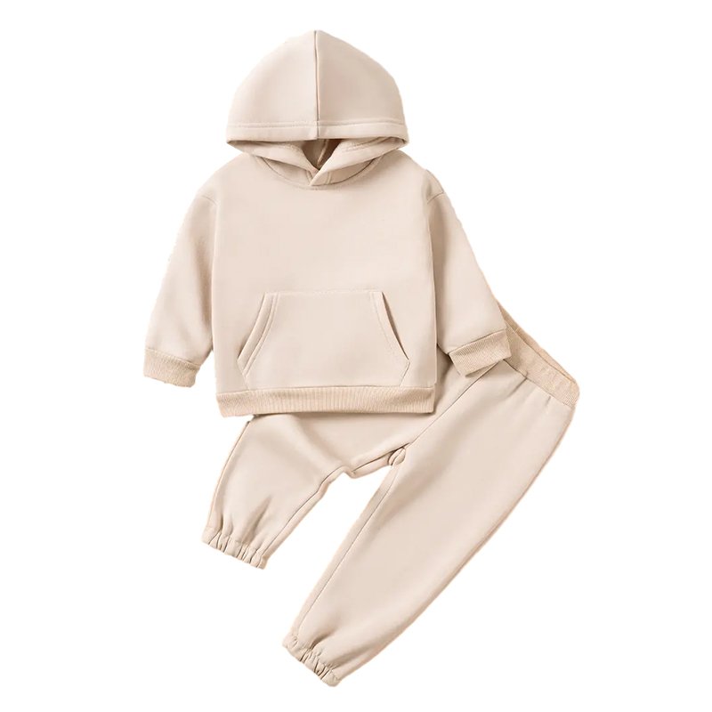 Bamboo cotton kids sweatpants and hoodie set boys clothing sets custom kids sweatsuits eco friendly fleece children's tracksuit