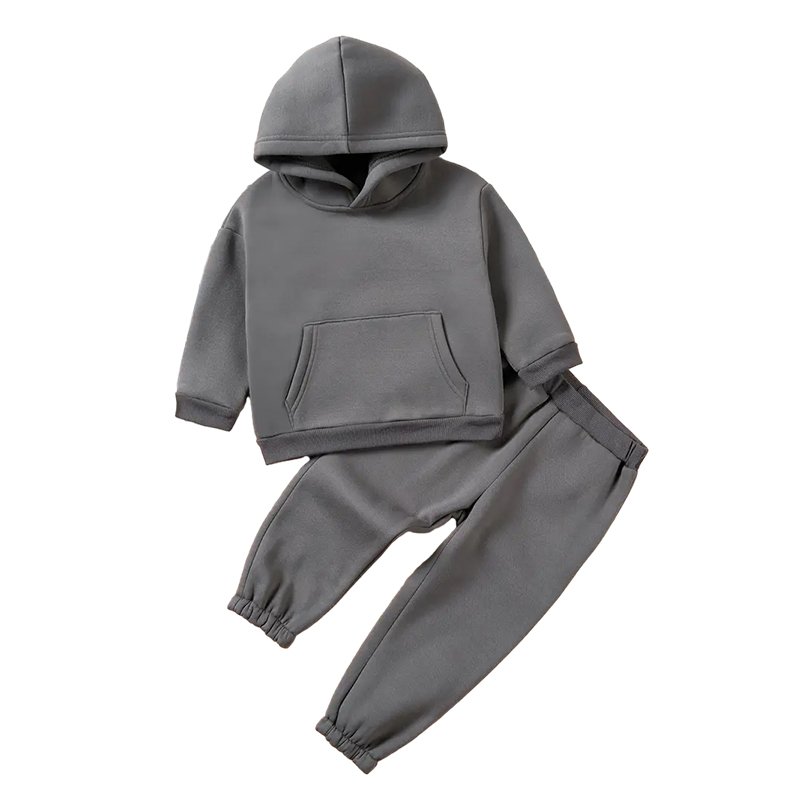 Bamboo cotton kids sweatpants and hoodie set boys clothing sets custom kids sweatsuits eco friendly fleece children's tracksuit