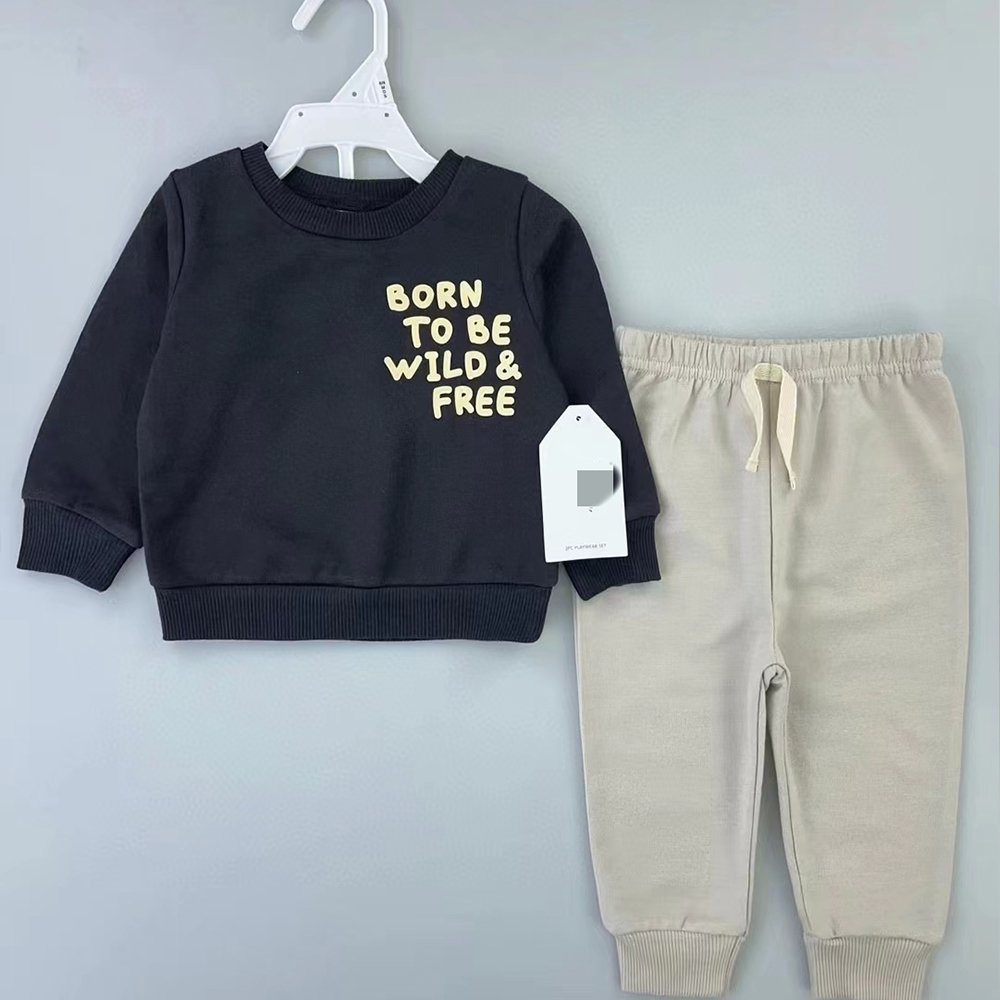 Autumn Long-Sleeved Newborn Boy Clothes 2-Piece Set Children Cotton Sports Clothing Kids Bedroom Furniture Suits