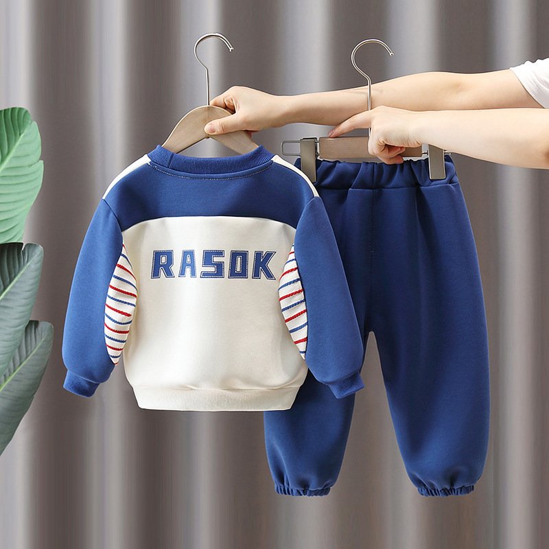 Wholesale Boutique Spring Autumn Baby Printed Hoodies Suits 2pcs Fashion Boys Clothing Sets