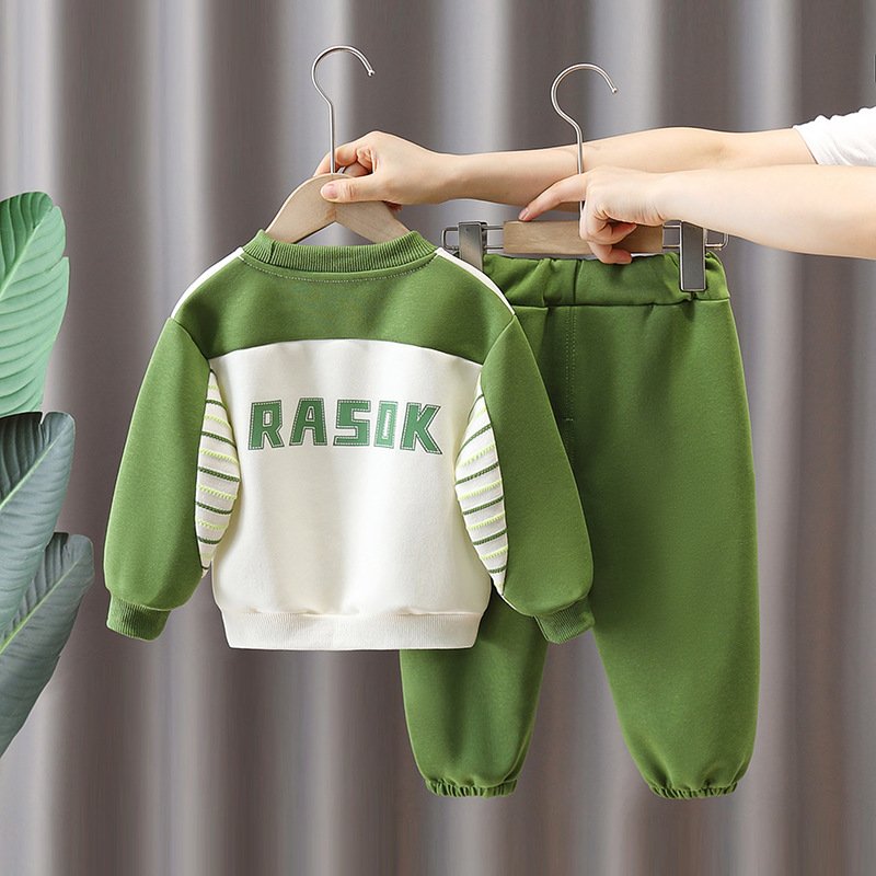 Wholesale Boutique Spring Autumn Baby Printed Hoodies Suits 2pcs Fashion Boys Clothing Sets
