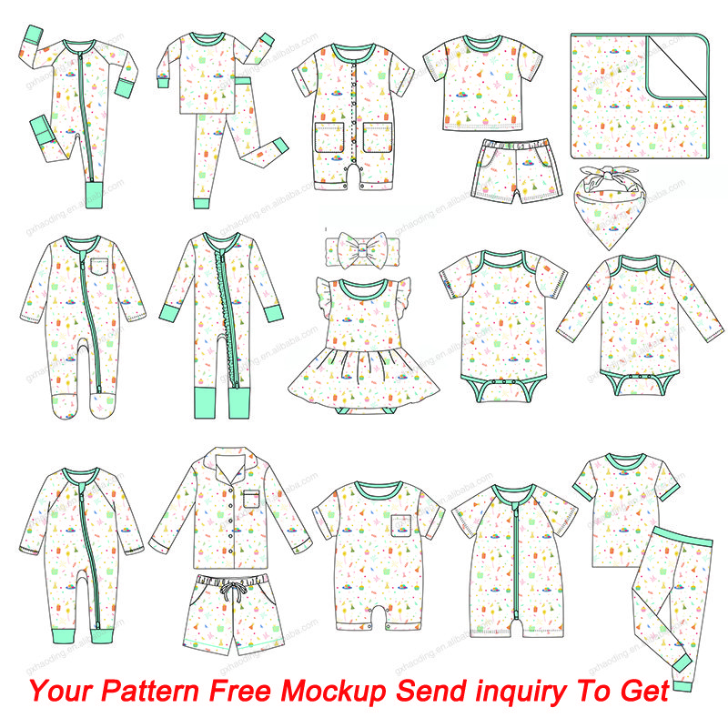Custom Print Baby Bamboo Sleeper Soft Zipper Fold Over Environmentally Friendly Baby Onesi Bamboo Viscose Baby Pajamas Clothes