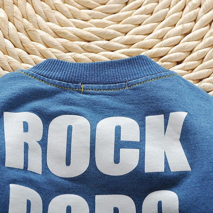 Long sleeves jeans boutique kid boy children Jacket clothing sets girls blue Casual coat Sweatsuit custom Denim Fashionable Sets