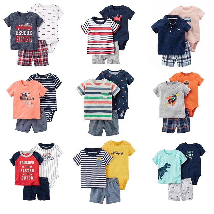 12.4 wholesale Baby Girl Boy clothing sets Newborn Baby Clothes 3-piece Bodysuit Pant Set