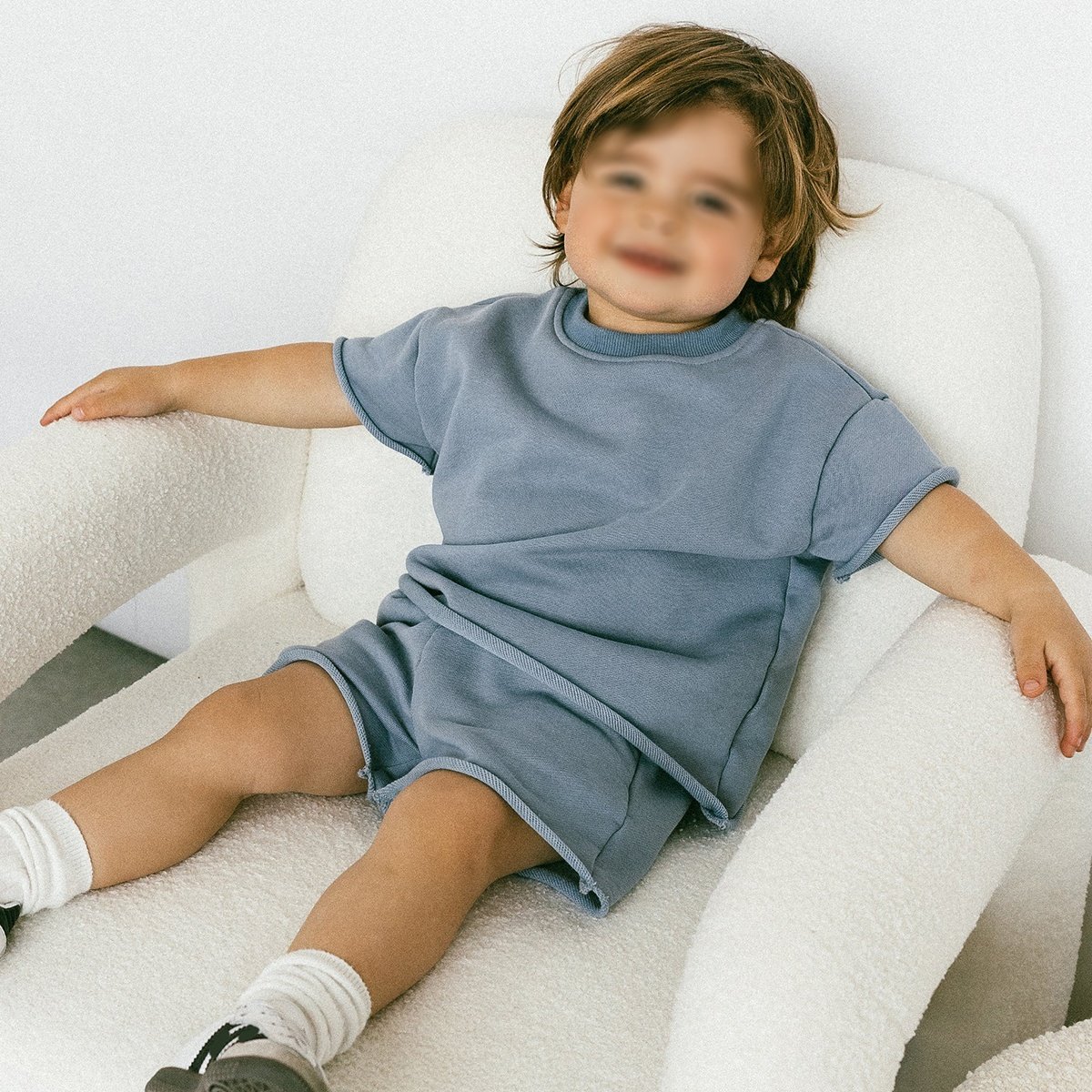 Custom Logo Casual Loose Tshirt And Shorts Summer Suit Children's Short Sets 2 Piece Newborn Kids Girls Boys Clothing Sets