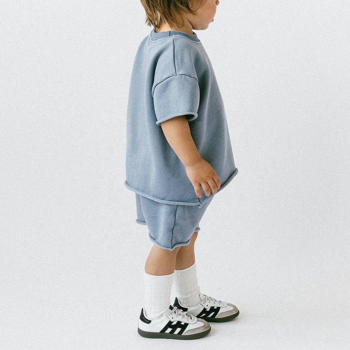 Custom Logo Casual Loose Tshirt And Shorts Summer Suit Children's Short Sets 2 Piece Newborn Kids Girls Boys Clothing Sets