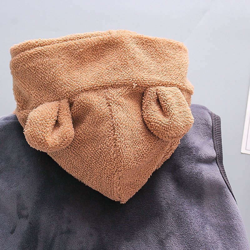 3 Pieces Bear Winter Warm Thickened Kids Clothes Cartoon Children's Suit Spring Autumn Baby Boys And Girls Hooded Clothing Set